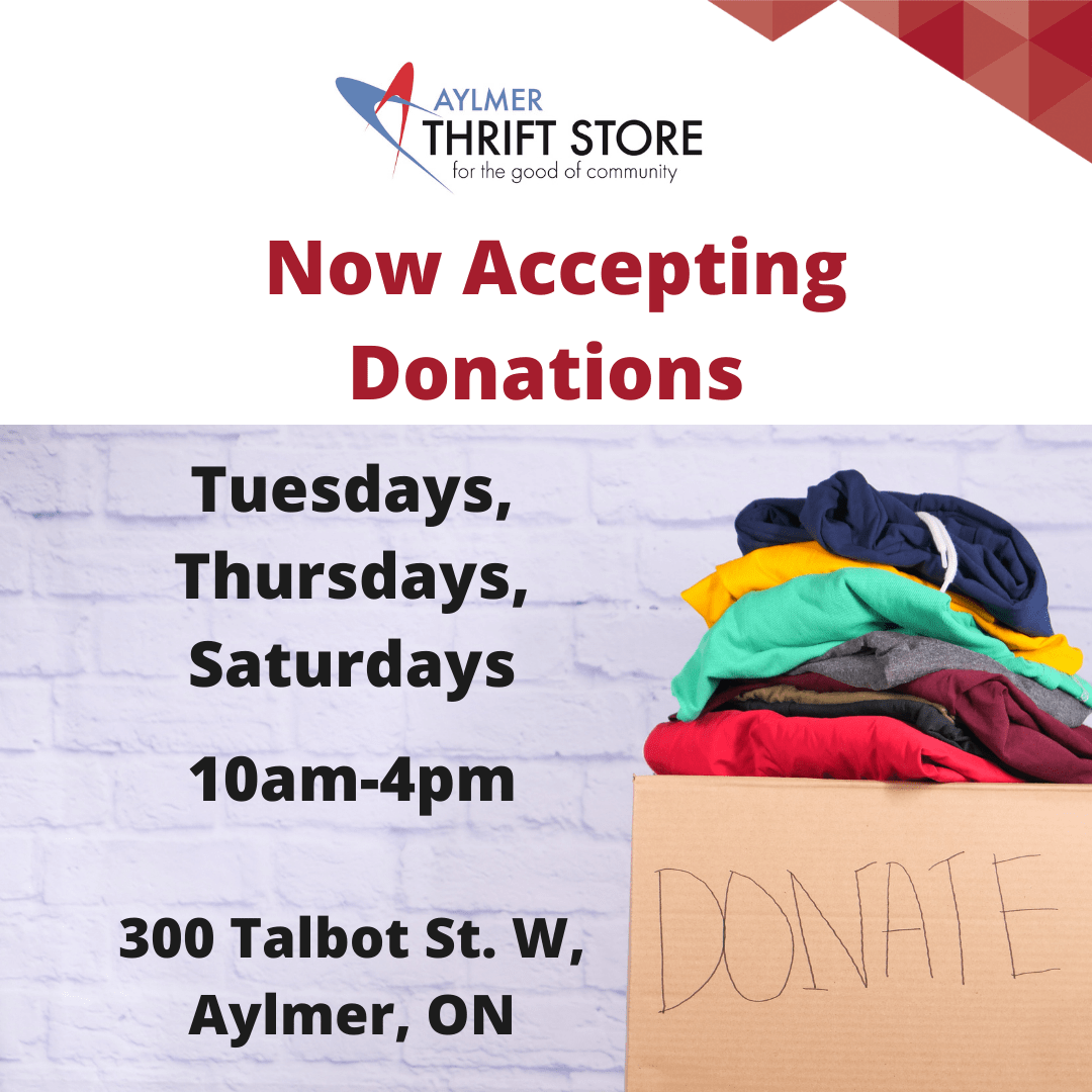 Aylmer Thrift Store Donations Receiving Hours Mennonite Community Services of Southern Ontario